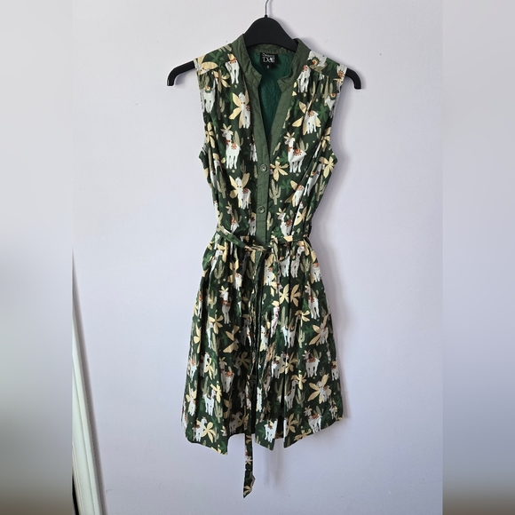 Origami Doll Cotton Llama Dress - Picture 1 of 5